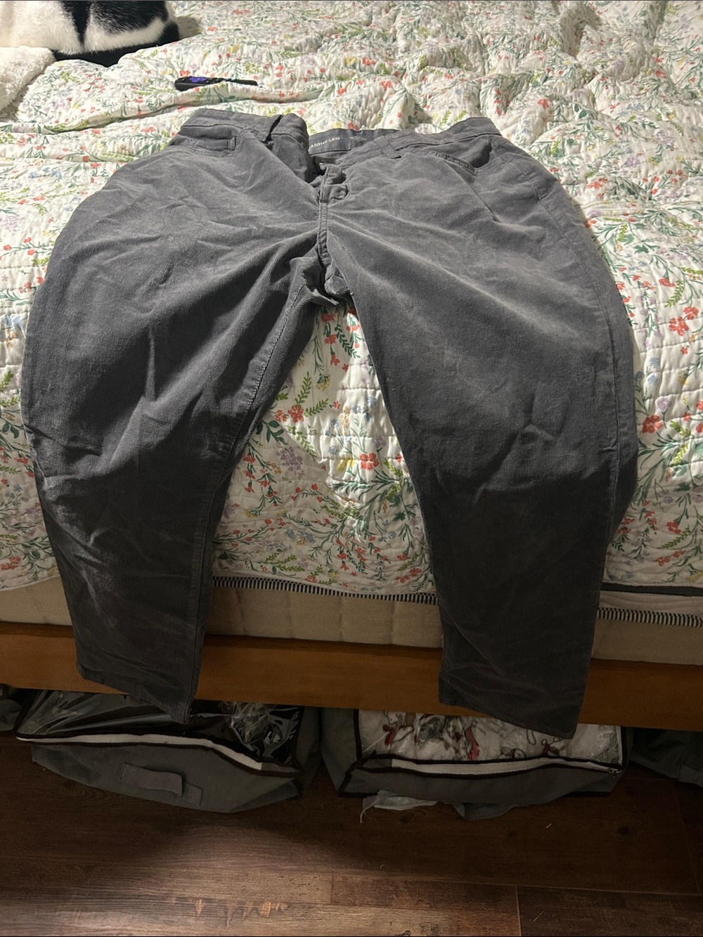 St. John's Bay Women's Straight-Leg Corduroy Pants — Gray